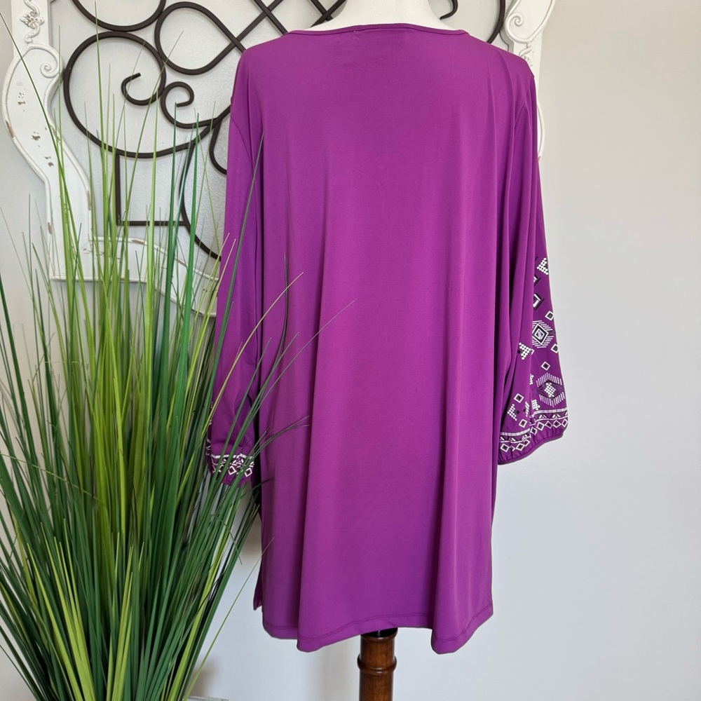 NWT CATHERINES 2X Purple Blouse Top (Fits more like a 3X or 4X) - Picture 4 of 6